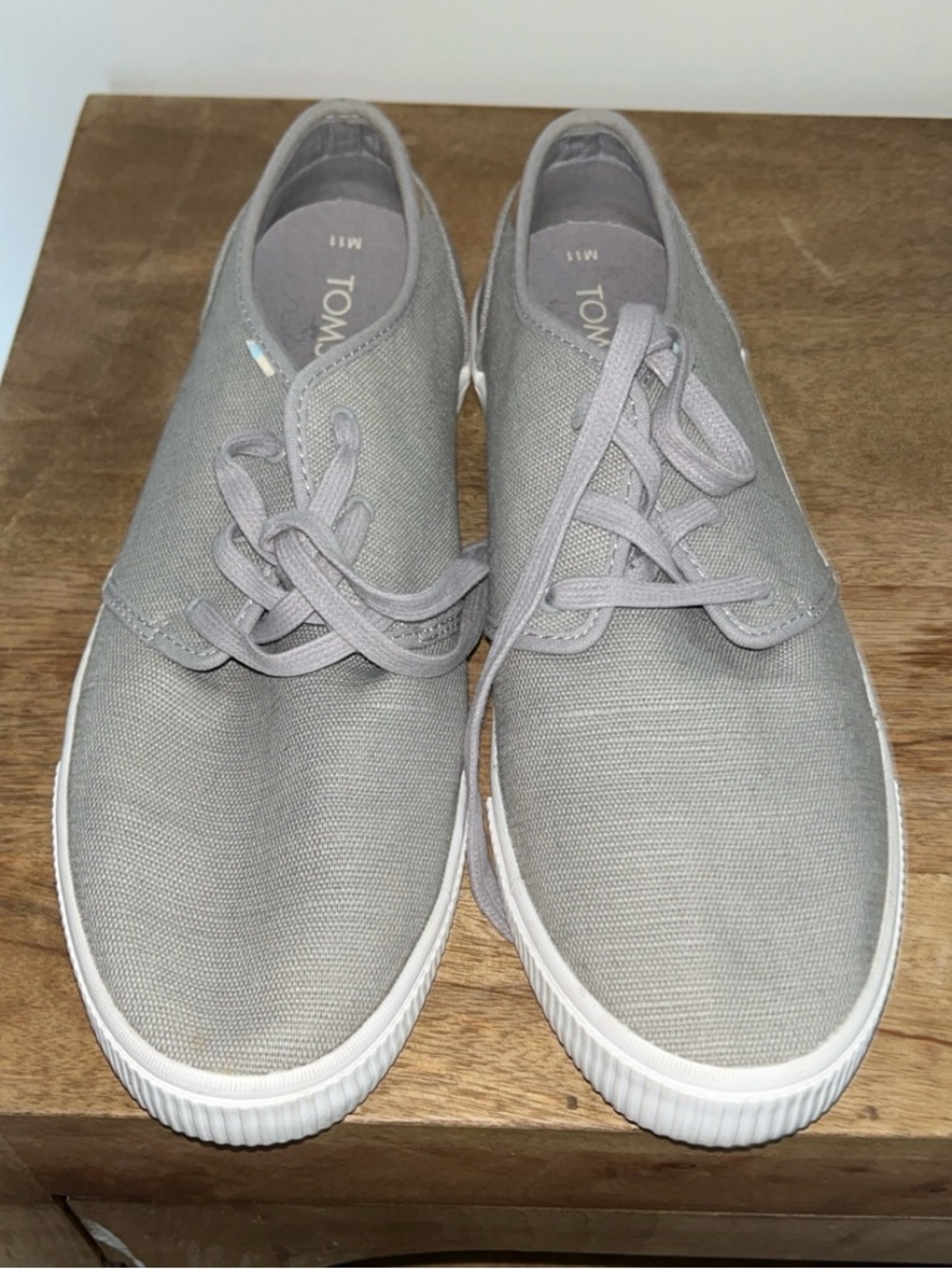 Toms Gray Canvas Lace-Up Casual Sneakers